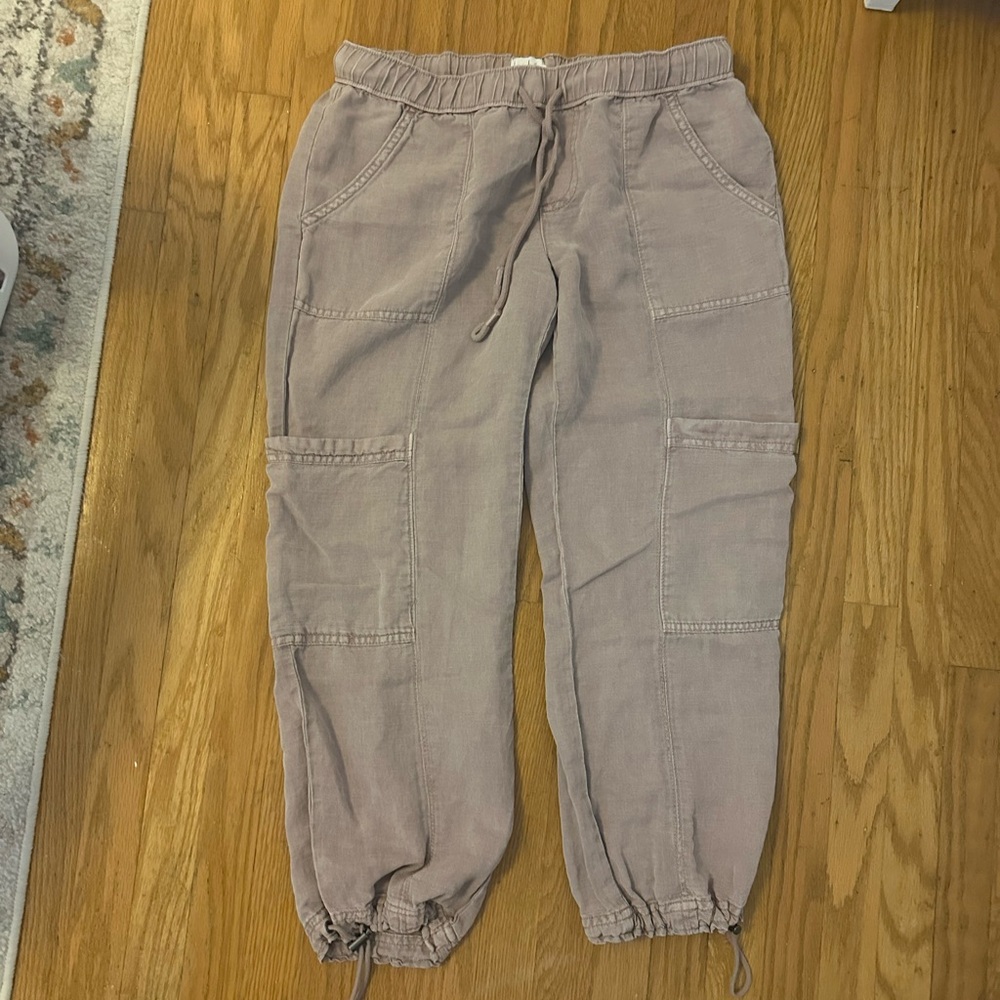 Mauve Drawstring Cargo Joggers